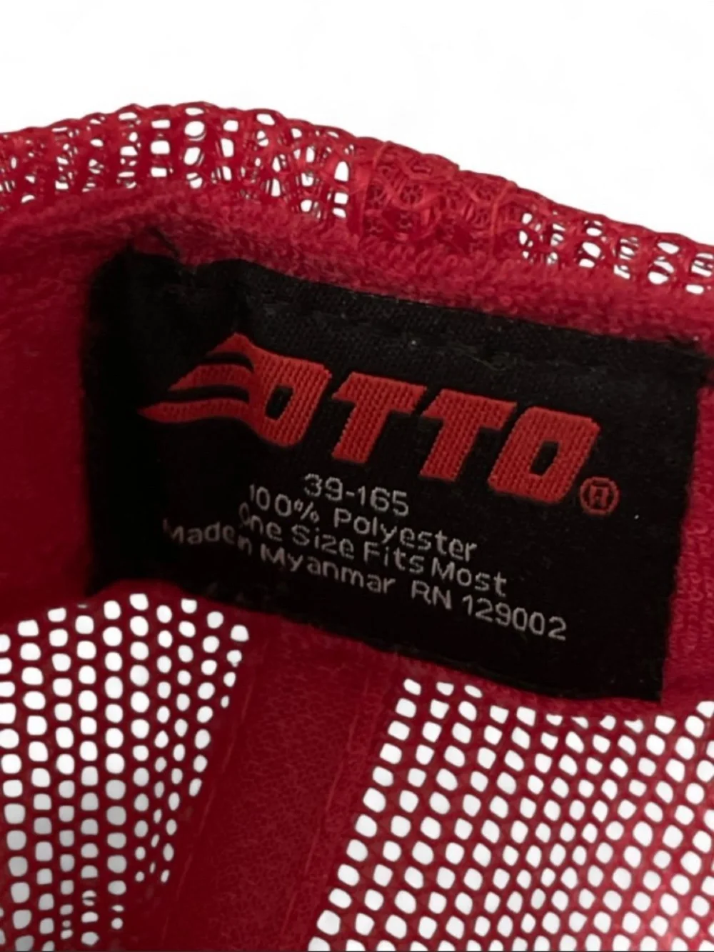 Vintage Otto red mesh snapback humor trucker hat One Size